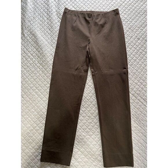 J Jill Ponte Slim Leg Size Pull On Pants Medium Brown Elastic Waist - Picture 2 of 8